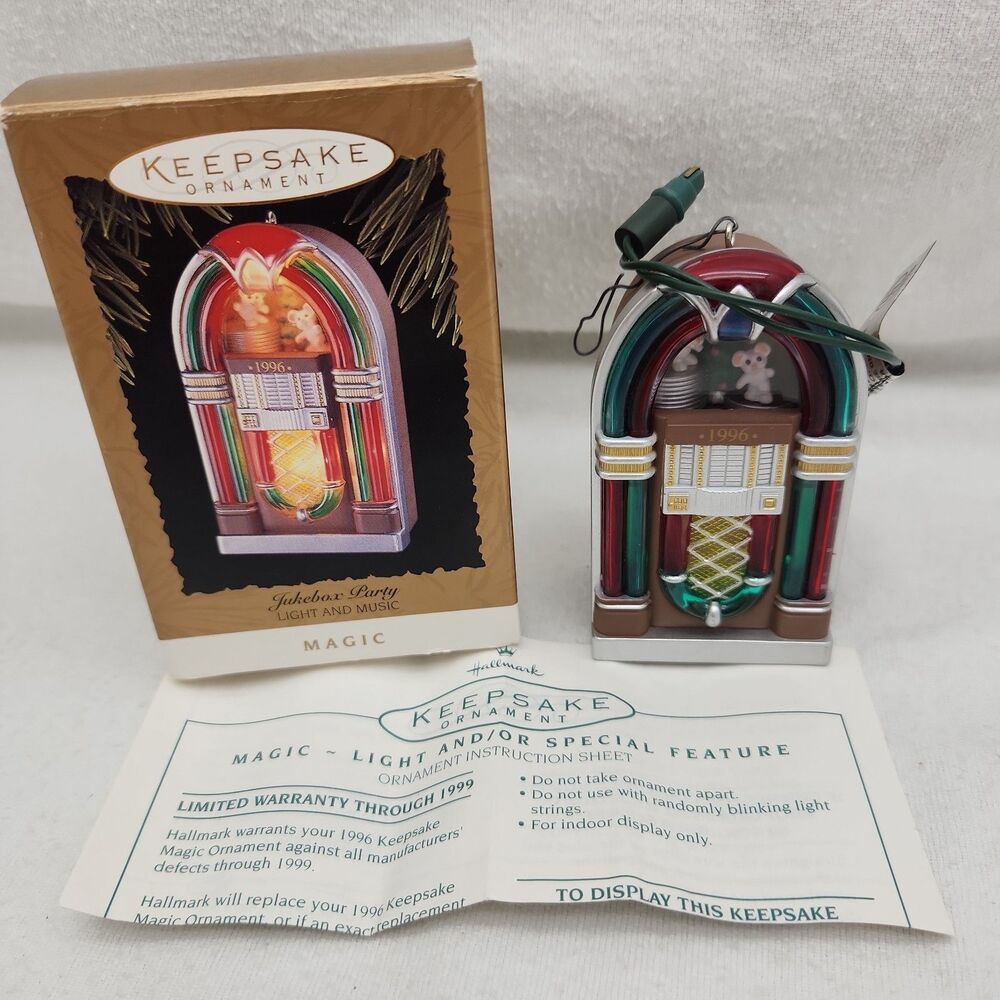 Ornament Hallmark Keepsake Jukebox Party Magic Light and Music 1996 Brenda Lee